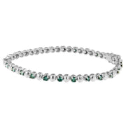 Bids.com 14K White Gold Round-Cut Blue Diamonds Bracelet (3.00 cttw, Blue Color, Clarity) Bracelets
