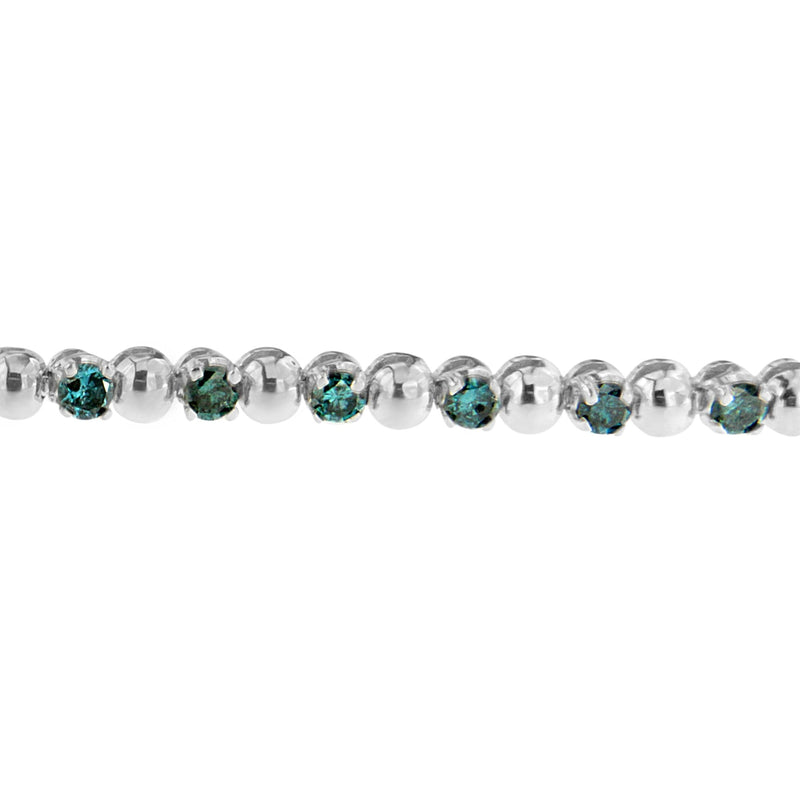 Bids.com 14K White Gold Round-Cut Blue Diamonds Bracelet (3.00 cttw, Blue Color, Clarity) Bracelets