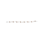 Bids.com 10K White Gold 4.0 Cttw Champagne and White Diamond Floral Cluster and Station Link Bracelet (H-I Color, SI2-I1 Clarity) - 7" Inches Bracelets