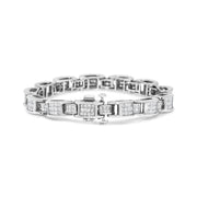 Bids.com 14K White Gold 5.0 Cttw Princess Cut Diamond Invisible Set Alternating Size D Shaped Links Tennis Bracelet (H-I Color, SI2-I1 Clarity) - 7â€ Bracelets
