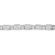 Bids.com 14K White Gold 5.0 Cttw Princess Cut Diamond Invisible Set Alternating Size D Shaped Links Tennis Bracelet (H-I Color, SI2-I1 Clarity) - 7â€ Bracelets