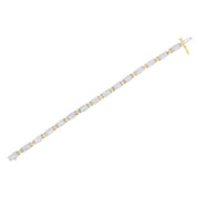 Bids.com 14K Two-Tone Gold Princess and Baguette-Cut Diamond Link Bracelet (3.00 cttw, H-I Color, SI1-SI2 Clarity) Bracelets