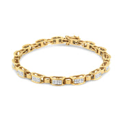 Bids.com 14K Yellow Gold 2 1/2 Cttw Princess-Cut Diamond Link Tennis Bracelet (H-I Color, SI2-I1 Clarity) - 7.25" Bracelets
