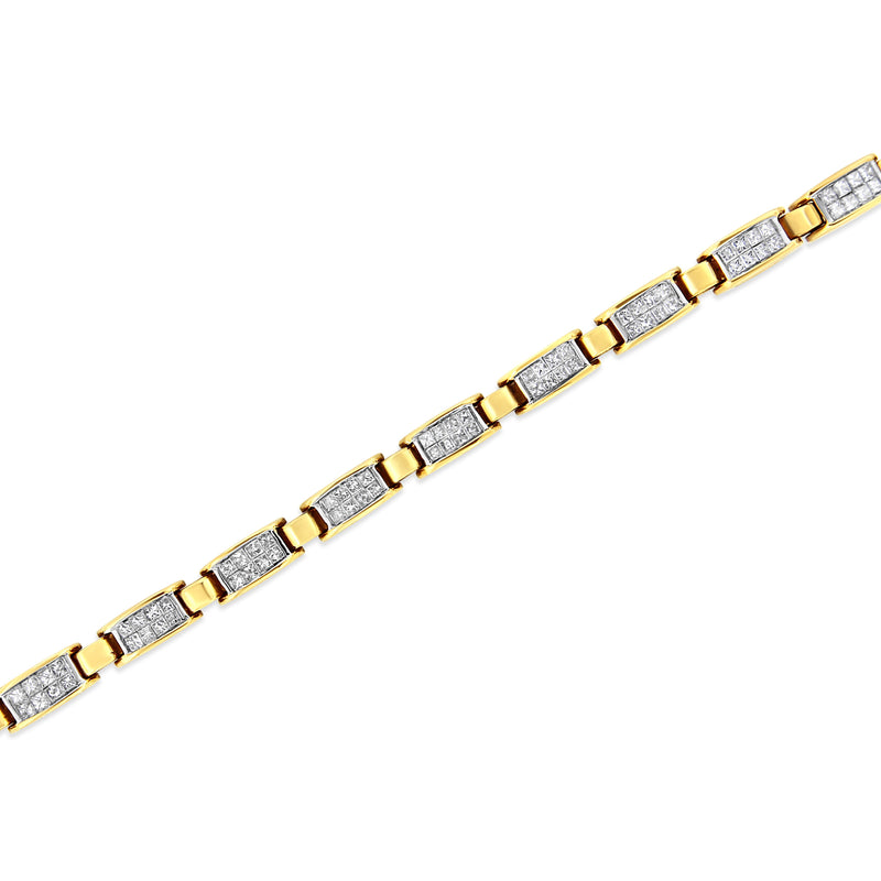 Bids.com 14K Yellow Gold 2 1/2 Cttw Princess-Cut Diamond Link Tennis Bracelet (H-I Color, SI2-I1 Clarity) - 7.25" Bracelets