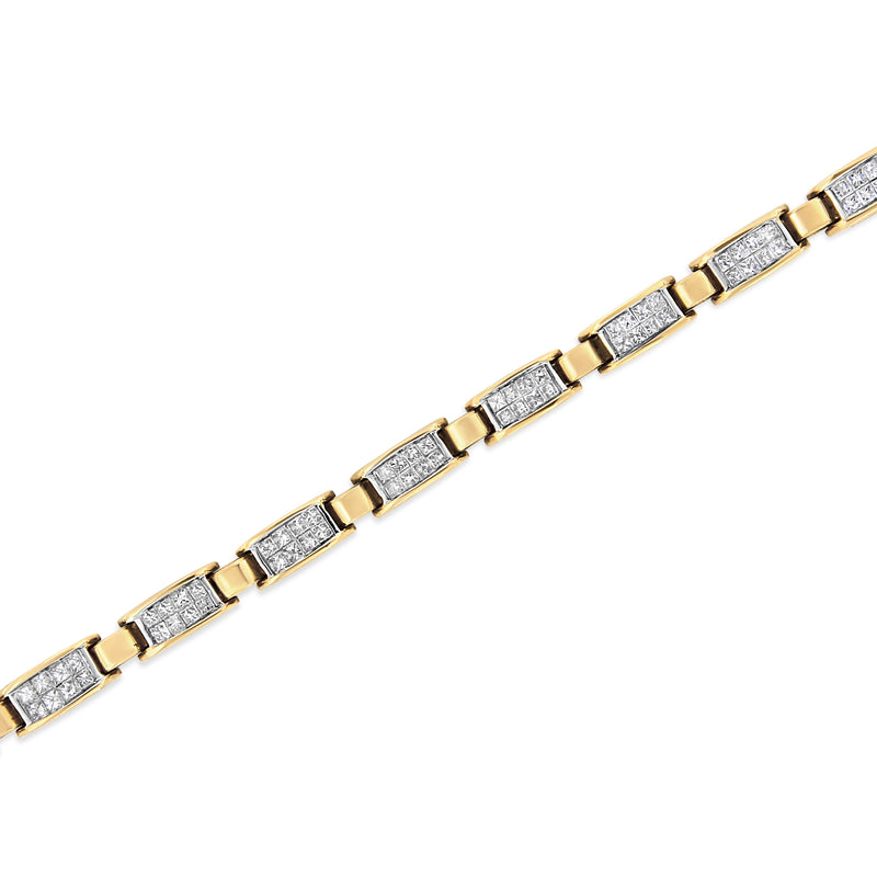 Bids.com 14K Yellow Gold 2 1/2 Cttw Princess-Cut Diamond Link Tennis Bracelet (H-I Color, SI2-I1 Clarity) - 7.25" Bracelets