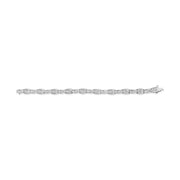 Bids.com 14K White Gold 2-1/2 Cttw Round-Brilliant & Baguette Cut Diamond 7" Alternating Flared Links Tennis Bracelet (H-I Color, SI1-SI2 Clarity) Bracelets