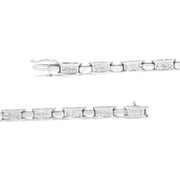 Bids.com 14K White Gold 2.0 Cttw Princess Cut Invisible Set Diamond Rectangular Link Bracelet (I-J Color, I1-I2 Clarity) - 7.25" Bracelets