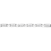 Bids.com 14K White Gold 2.0 Cttw Princess Cut Invisible Set Diamond Rectangular Link Bracelet (I-J Color, I1-I2 Clarity) - 7.25" Bracelets