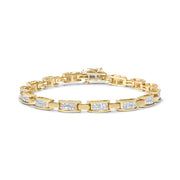 Bids.com 14K Yellow Gold Princess-Cut Diamond Links of Love Bracelet (2.00 cttw, H-I Color, SI2-I1 Clarity) Bracelets