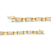 Bids.com 14K Yellow Gold Princess-Cut Diamond Links of Love Bracelet (2.00 cttw, H-I Color, SI2-I1 Clarity) Bracelets