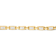 Bids.com 14K Yellow Gold Princess-Cut Diamond Links of Love Bracelet (2.00 cttw, H-I Color, SI2-I1 Clarity) Bracelets
