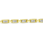 Bids.com 14K Yellow Gold Princess-Cut Diamond Links of Love Bracelet (2.00 cttw, H-I Color, SI2-I1 Clarity) Bracelets