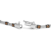 Bids.com 14k White Gold 2 1/4 Cttw Champagne Diamond Bar Link 7" Bracelet (Champagne Color, I1-I2 Clarity) Bracelets