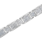 Bids.com 14K White Gold 5.0 Cttw Princess-Cut Diamond Rectangular Alternating Station 7" Tennis Bracelet (G-H Color, SI1-SI2 Clarity) Bracelets