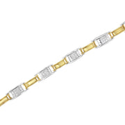 Bids.com 14K Two-Tone Gold 1.00 Cttw Princess-Cut Diamond Chain Link 7" Bracelet (H-I Color, SI1-SI2 Clarity) Bracelets