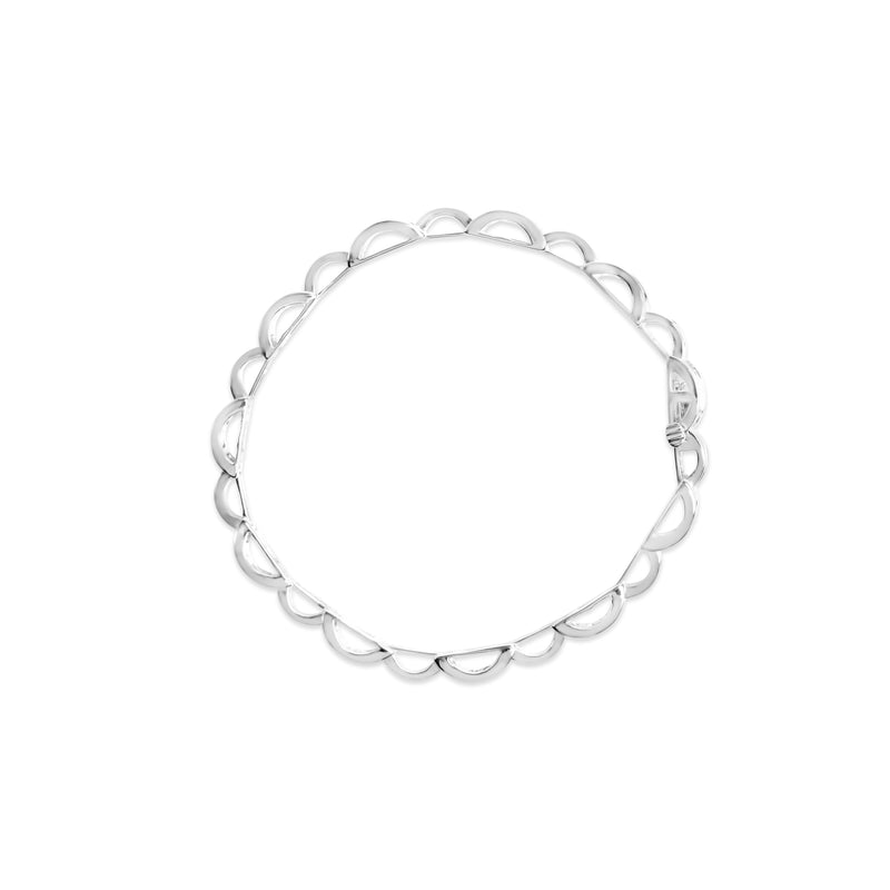 Bids.com 14K White Gold 1.0 Cttw Invisible Set Princess Diamond Alternating Link Tennis Bracelet (I-J Color, I1-I2 Clarity) - 7.25" Bracelets