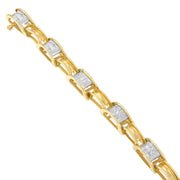 Bids.com 14K Yellow Gold Princess Cut Diamond Chain Link Bracelet (1.00 cttw, H-I Color, SI1-SI2 Clarity) Bracelets