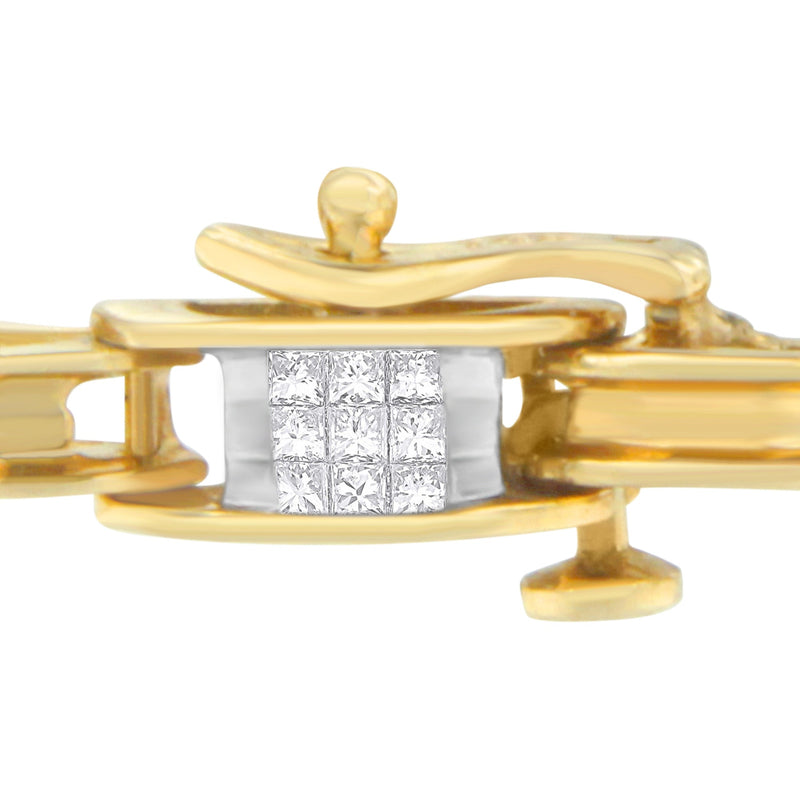 Bids.com 14K Yellow Gold Princess Cut Diamond Chain Link Bracelet (1.00 cttw, H-I Color, SI1-SI2 Clarity) Bracelets