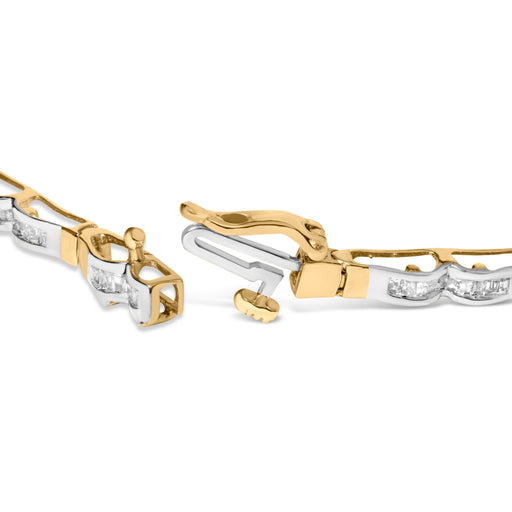 Bids.com 10k Yellow Gold 1.00 Cttw Baguette-Cut Channel Diamond Link Bracelet Bracelets