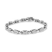 Bids.com 14K White Gold 2.00 Cttw Invisble-Set Princess Diamond Link Bracelet (I1-I2 Clarity, I-J Color) - 7.25" Bracelets