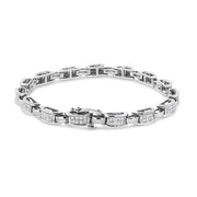 Bids.com 14K White Gold 2.00 Cttw Invisble-Set Princess Diamond Link Bracelet (I1-I2 Clarity, I-J Color) - 7.25" Bracelets