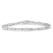 Bids.com 10K White Gold Geometric Pattern Diamond Tennis Bracelet (3 cttw, H-I Color, SI2-I1 Clarity) Bracelets