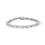Bids.com 14K White Gold 2.0 Cttw Baguette and Princess-Cut Diamond Tennis Bracelet (H-I Color, SI1-SI2 Clarity) - 7" Bracelets
