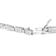 Bids.com 14K White Gold 2.0 Cttw Baguette and Princess-Cut Diamond Tennis Bracelet (H-I Color, SI1-SI2 Clarity) - 7" Bracelets