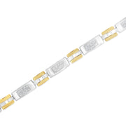 Bids.com 10K Two-Tone Gold Princess Cut Diamond Geo Link Bracelet (1.00 cttw, H-I Color, SI1-SI2 Clarity) Bracelets