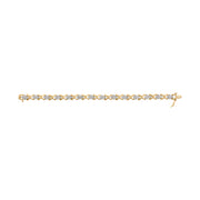 Bids.com 10k Yellow Gold 2.00 Cttw Diamond Cluster and Alternating "X" Link Bracelet (I-J Color, I3 Clarity) - 7" Bracelets