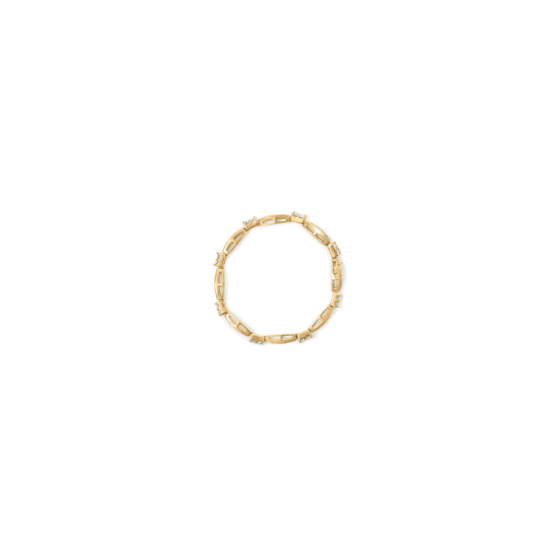 Bids.com 14K Yellow Gold Princess and Baguette Cut Diamond Beaded Bracelet (3.00 cttw, H-I Color, SI1-SI2 Clarity) Bracelets