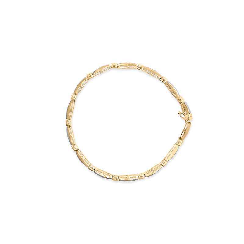 Bids.com 14K Yellow Gold 1.00 Cttw Baguette Diamond Channel Link Bracelet Bracelets