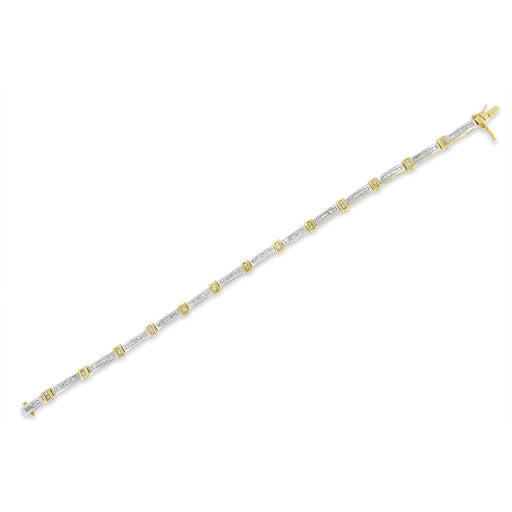 Bids.com 14K Yellow Gold 1.00 Cttw Baguette Diamond Channel Link Bracelet Bracelets