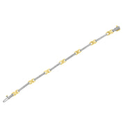 Bids.com 10K Yellow Gold 1.00 Cttw Pave Set Diamond Bar and  X-Link 7" Bracelet (I-J Color, I3 Quality) Bracelets