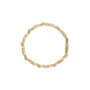 Bids.com 10K Yellow and White Gold 3.00 Cttw Diamond Cluster and Wave Link Bracelet (I-J Color, I1-I2 Clarity) - 7.25" Bracelets