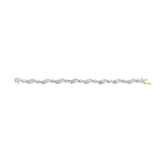 Bids.com 10K Yellow and White Gold 3.00 Cttw Diamond Cluster and Wave Link Bracelet (I-J Color, I1-I2 Clarity) - 7.25" Bracelets