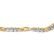 Bids.com 10k Yellow Gold 1.00 Cttw Diamond 3 Stone Link Bracelet (I-J Color, I1-I2 Clarity) -7.25" Inches Bracelets