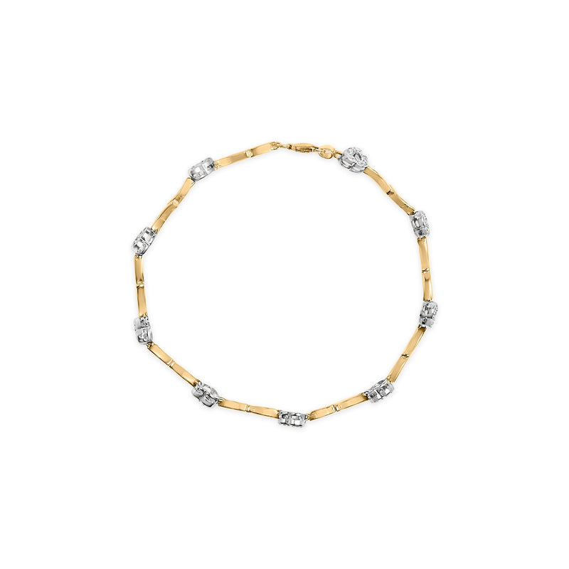 Bids.com 10k Two-Tone Gold 1/3 Cttw Diamond Pave Set Heart S-Link 7.25" Bracelet (I-J Color, I2-I3 Clarity) Bracelets