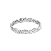 Bids.com 14K White Gold 4.0 Cttw Invisble Set Princess-Cut Diamond Wave Style Link Bracelet (H-I Color, SI2-I1 Clarity) - 7" Bracelets