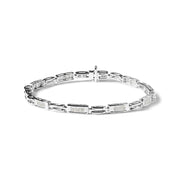 Bids.com 14K White Gold 1.0 Cttw Invisible Set Princess Cut Diamond Alternating Station and Link Tennis Bracelet (I-J Color, I1-I2 Clarity) - Size 7.25" Inches Bracelets