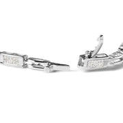 Bids.com 14K White Gold 1.0 Cttw Invisible Set Princess Cut Diamond Alternating Station and Link Tennis Bracelet (I-J Color, I1-I2 Clarity) - Size 7.25" Inches Bracelets