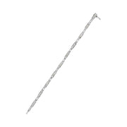 Bids.com 14K White Gold 1.0 Cttw Invisible Set Princess Cut Diamond Alternating Station and Link Tennis Bracelet (I-J Color, I1-I2 Clarity) - Size 7.25" Inches Bracelets
