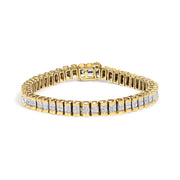 Bids.com 14K Yellow Gold 3.0 Cttw Princess Cut Quad Invisible Set Tennis Bracelet (H-I Color, SI1-SI2 Clarity) - 7â€ Bracelets
