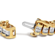 Bids.com 14K Yellow Gold 3.0 Cttw Princess Cut Quad Invisible Set Tennis Bracelet (H-I Color, SI1-SI2 Clarity) - 7â€ Bracelets