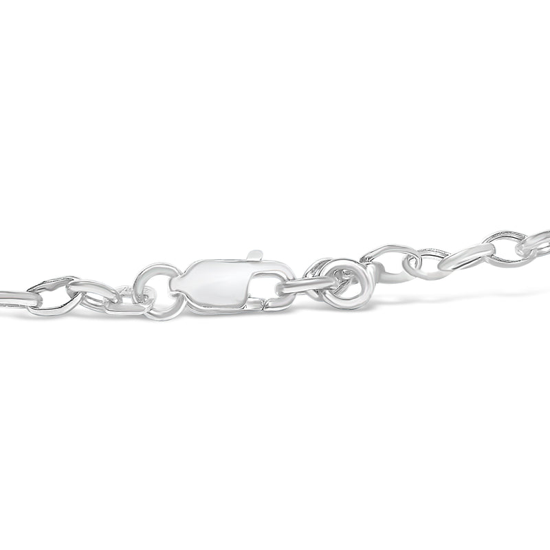 Bids.com 10k White Gold 1/6 Cttw Diamond "Love" Charm Cable Chain Bracelet (H-I Color, I1-I2 Clarity) - 7" Bracelets