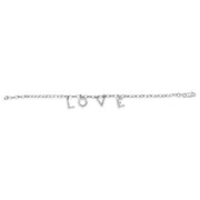 Bids.com 10k White Gold 1/6 Cttw Diamond "Love" Charm Cable Chain Bracelet (H-I Color, I1-I2 Clarity) - 7" Bracelets