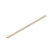 Bids.com 14K Yellow Gold 5.0 Cttw Invisible Set Princess-cut Diamond Buckle Link Tennis Bracelet (H-I Color, SI2-I1 Clarity) - Size 7.25" Bracelets
