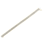 Bids.com 14K Yellow Gold 5.0 Cttw Invisible Set Princess-cut Diamond Buckle Link Tennis Bracelet (H-I Color, SI2-I1 Clarity) - Size 7.25" Bracelets