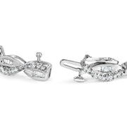 Bids.com 14K White Gold 2.00 Cttw Diamond Swirl and Pear Shape Link Bracelet (I-J Color, I2-I3 Clarity) - 7" Bracelets