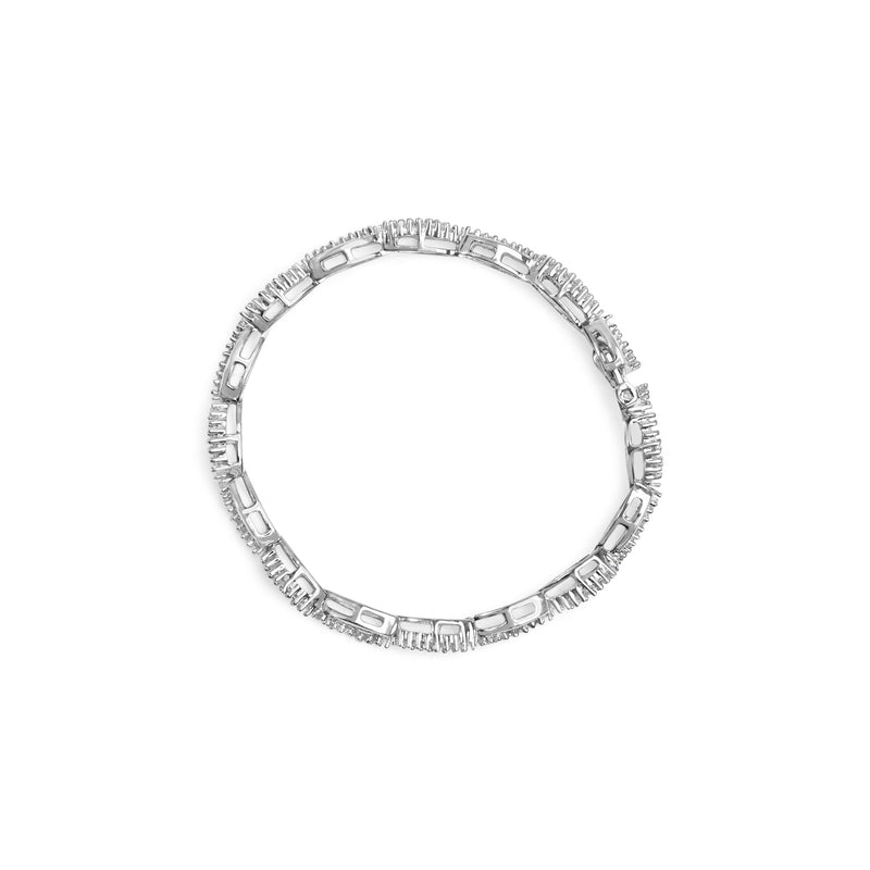 Bids.com 14K White Gold 2.00 Cttw Diamond Swirl and Pear Shape Link Bracelet (I-J Color, I2-I3 Clarity) - 7" Bracelets